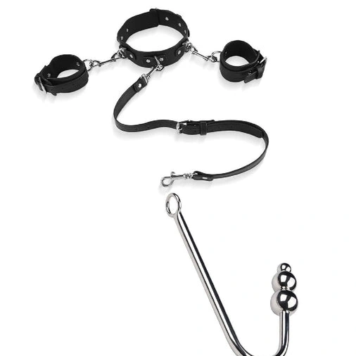 Cuffs Collar with Beaded Hook 5334 and Anal Elegant 1020